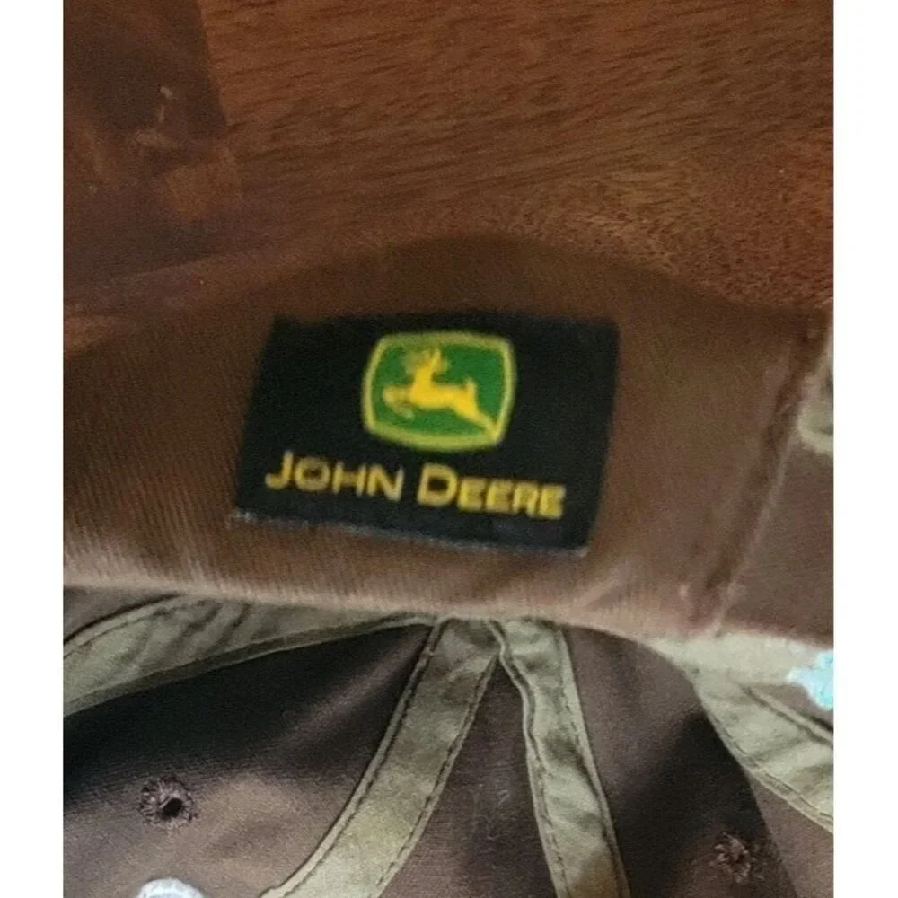 John Deere 2 Womens Adjustable Cotton Canvas Vintage Hat Floral Daisy Pink Brown